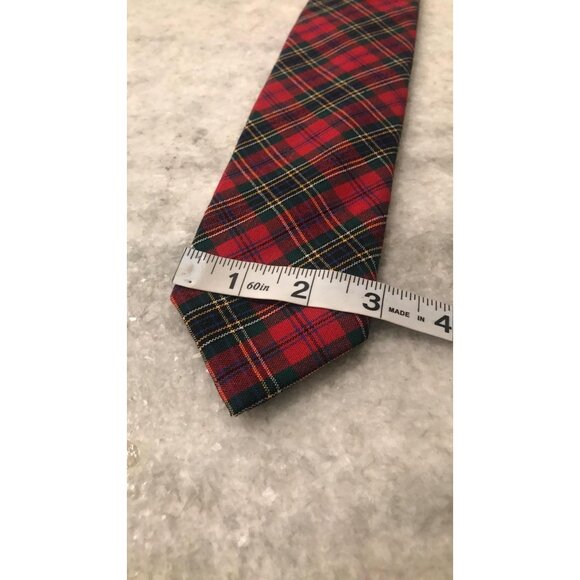 Vintage Pendleton Tie Mens Red Tartan Plaid Virgin Wool Necktie Classic Preppy - Picture 7 of 7